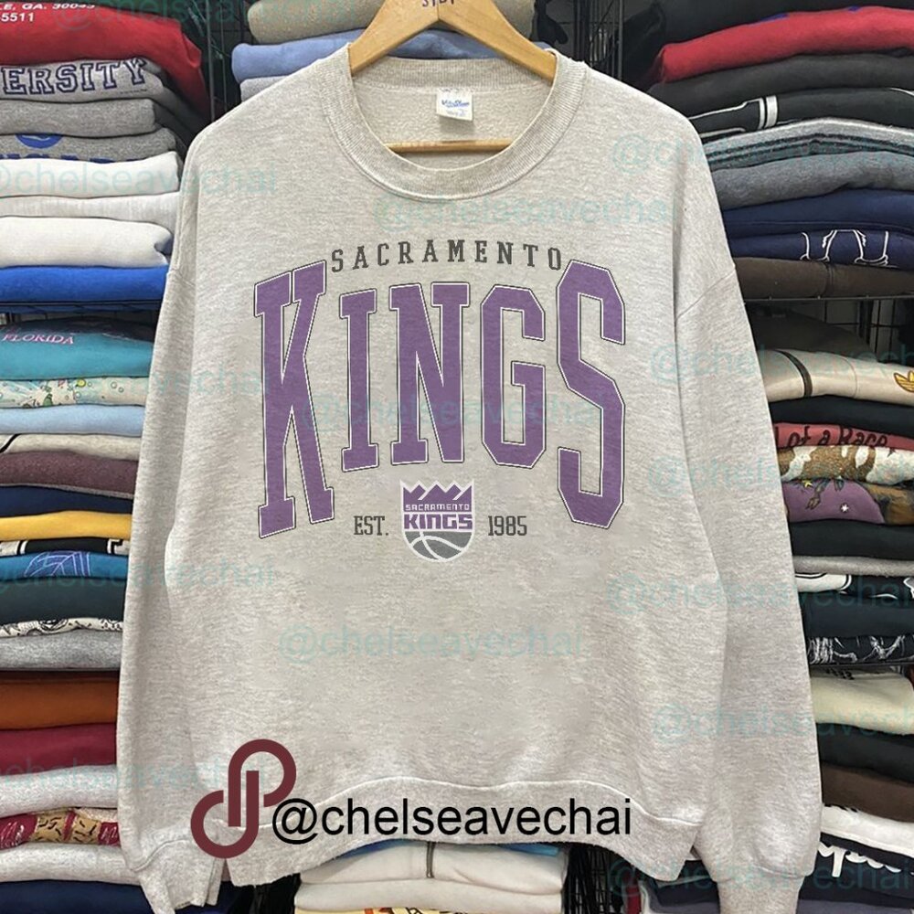 Vintage Sacramento Kings Basketball Sweatshirt, Retro NBA Kings Unisex Shirt Tee